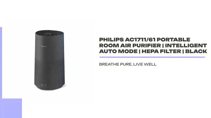 Philips AC1711/61 Portable Room Air Purifier | Intelligent Auto Mode | HEPA Filter | Black by@Outfy