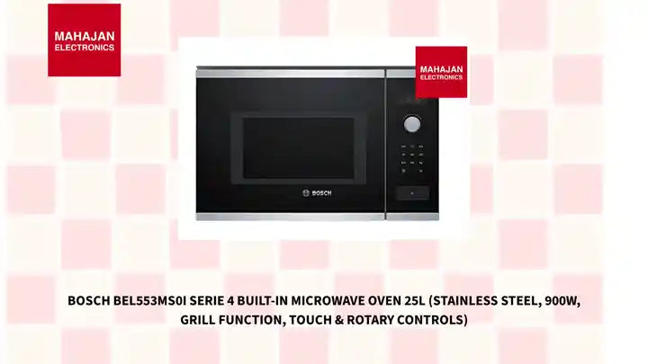 Bosch BEL553MS0I Serie 4 Built-In Microwave Oven 25L (Stainless Steel, 900W, Grill Function, Touch &amp; Rotary Controls) by@Outfy