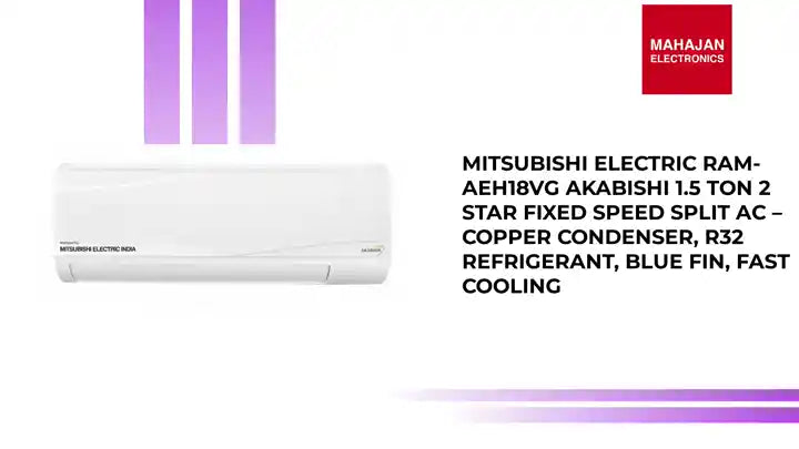 Mitsubishi Electric RAM-AEH18VG Akabishi 1.5 Ton 2 Star Fixed Speed Split AC &ndash; Copper Condenser, R32 Refrigerant, Blue Fin, Fast Cooling by@Outfy