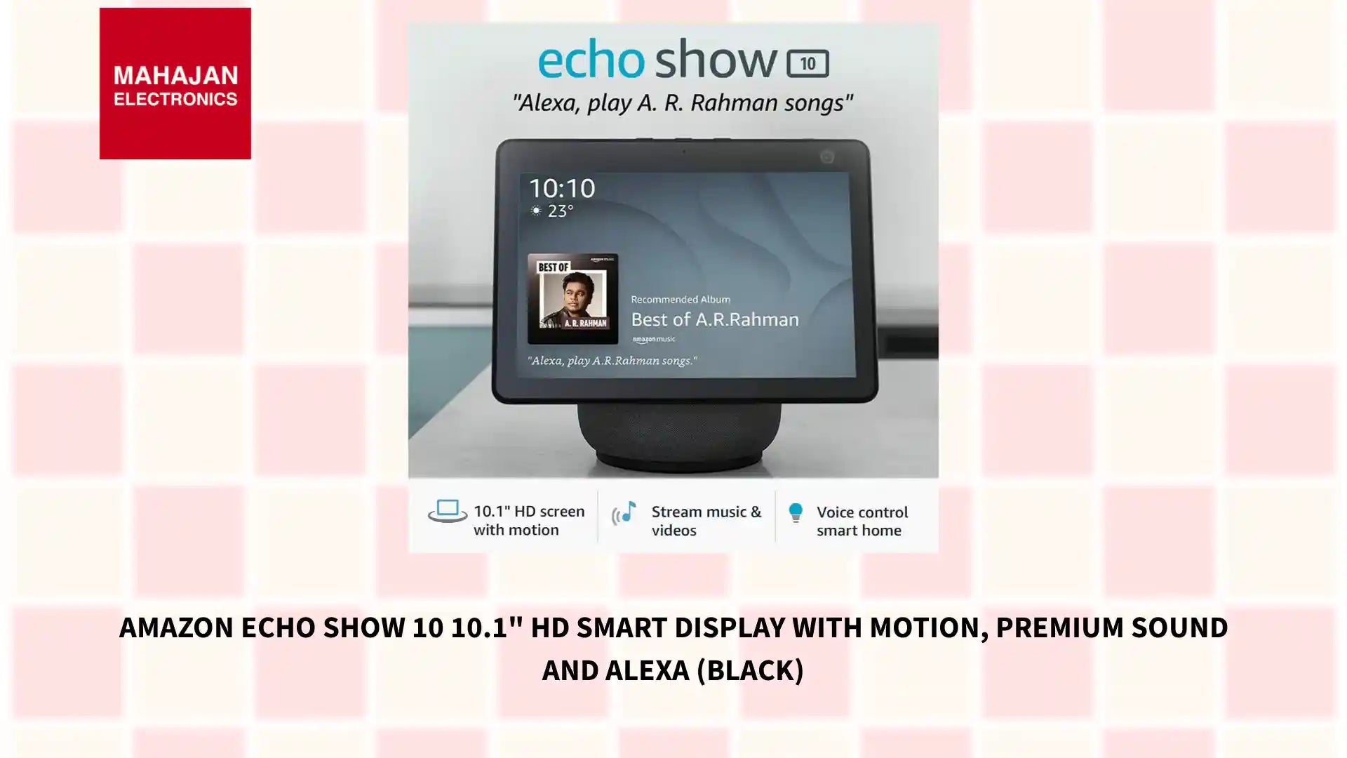 Amazon Echo Show 10 10.1&quot; HD smart display with motion, premium sound and Alexa (Black) by@Outfy