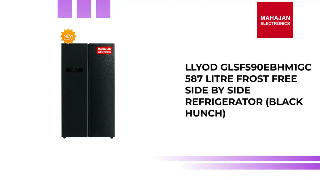 LLYOD GLSF590EBHM1GC 587 Litre Frost Free Side By Side Refrigerator (Black Hunch) by@Outfy