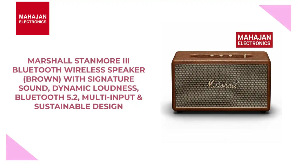 Marshall Stanmore III Bluetooth Wireless Speaker (Brown) with Signature Sound, Dynamic Loudness, Bluetooth 5.2, Multi-Input & Sustainable Design by@Outfy
