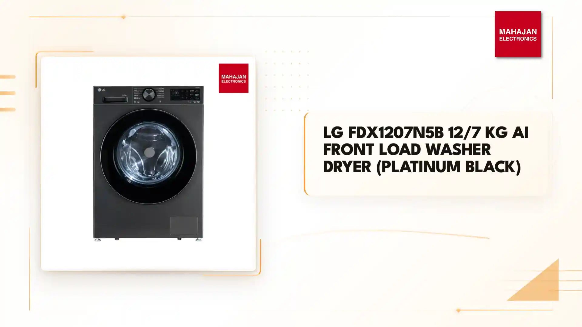 LG FDX1207N5B 12/7 Kg AI Front Load Washer Dryer (Platinum Black) by@Outfy
