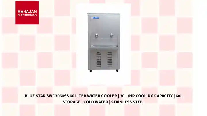 Blue Star SWC3060SS 60 Liter Water Cooler | 30 L/Hr Cooling Capacity | 60L Storage | Cold Water | Stainless Steel by@Outfy
