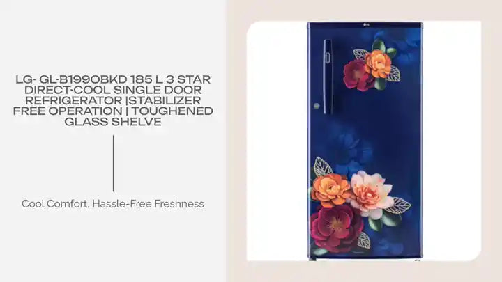 LG- GL-B199OBKD 185 L 3 Star Direct-Cool Single Door Refrigerator |Stabilizer Free Operation | Toughened Glass Shelve by@Outfy