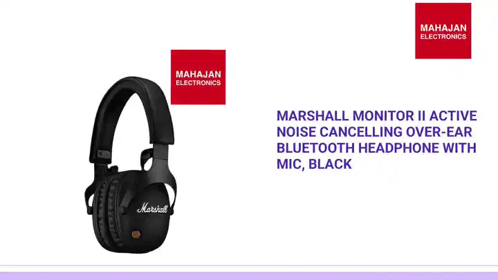 Marshall Monitor II Active Noise Cancelling Over-Ear Bluetooth Headphone with Mic, Black by@Outfy