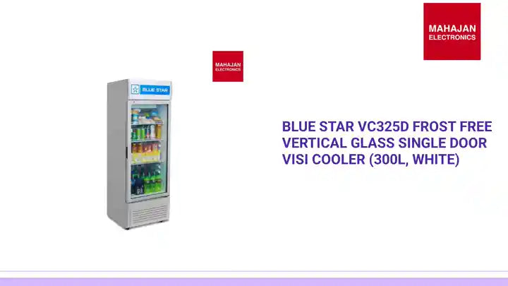 Blue Star VC325D Frost Free Vertical Glass Single Door Visi Cooler (300L, white) by@Outfy
