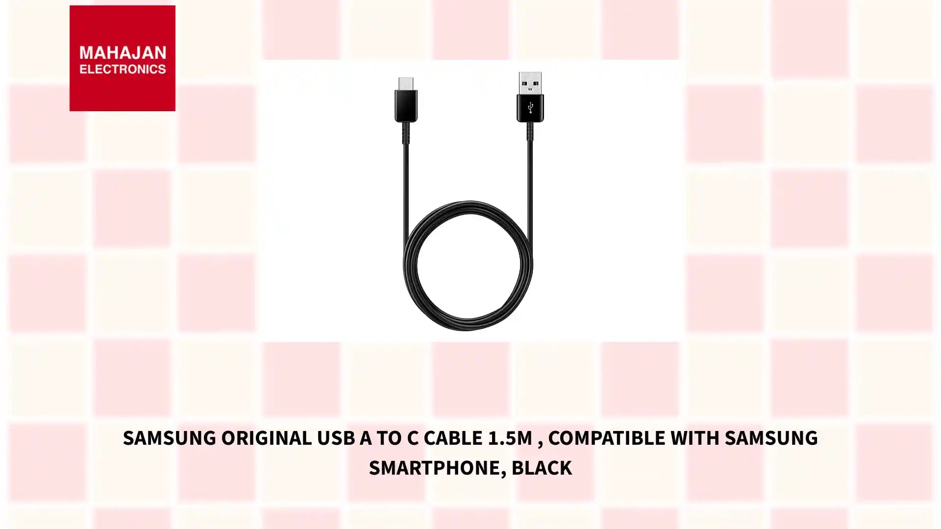 Samsung Original USB A to C Cable 1.5M , Compatible with Samsung Smartphone, Black by@Outfy