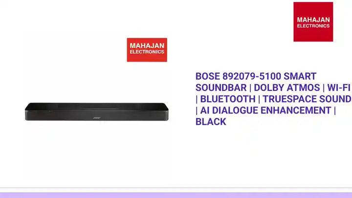 Bose 892079-5100 Smart Soundbar | Dolby Atmos | Wi-Fi | Bluetooth | TrueSpace Sound | AI Dialogue Enhancement | Black by@Outfy