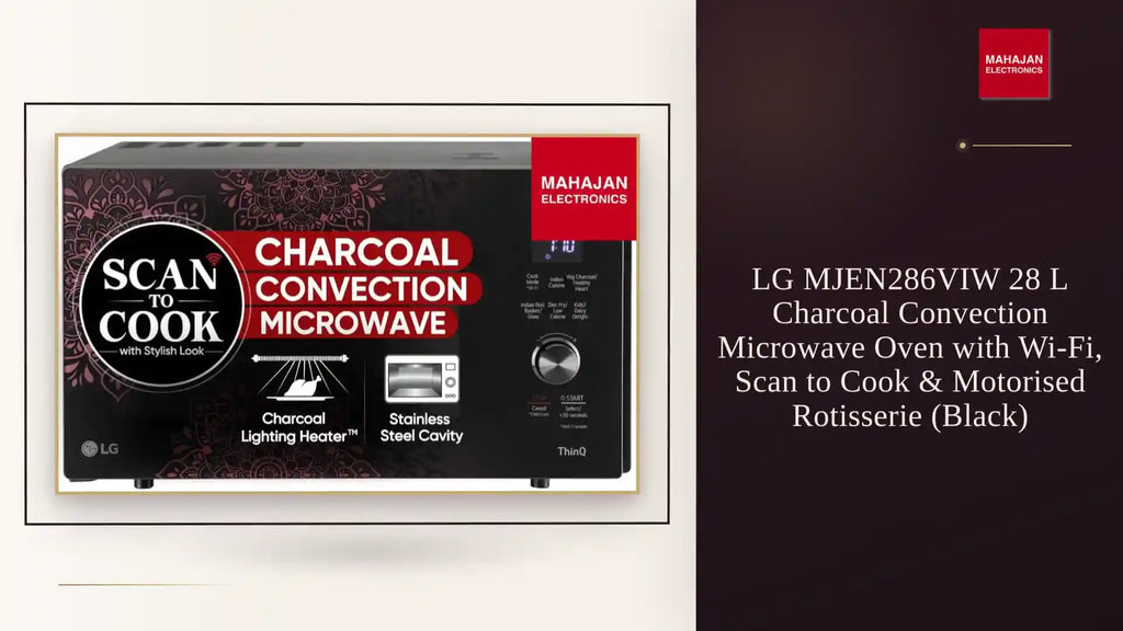 LG MJEN286VIW 28 L Charcoal Convection Microwave Oven with Wi-Fi, Scan to Cook & Motorised Rotisserie (Black) by@Outfy