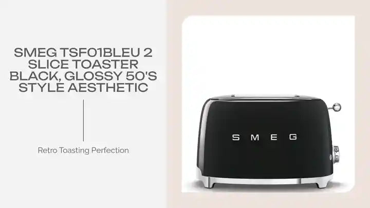 SMEG TSF01BLEU 2 slice Toaster Black, Glossy 50's Style Aesthetic by@Outfy