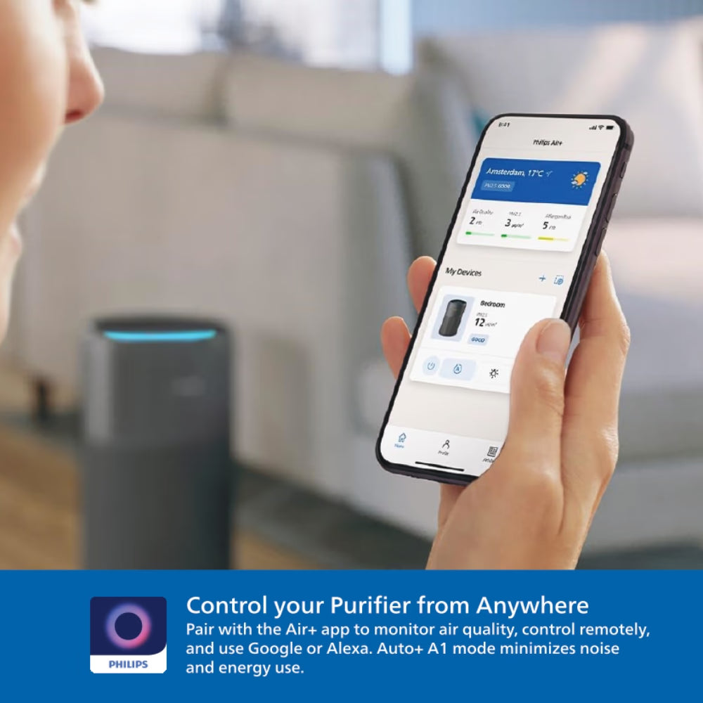 Philips AC2221/63 Smart Air Purifier for Large Rooms up to 50 m² with HEPA Filter, CADR, WiFi App Control & Silent Operation-Online Mahajan Electronics