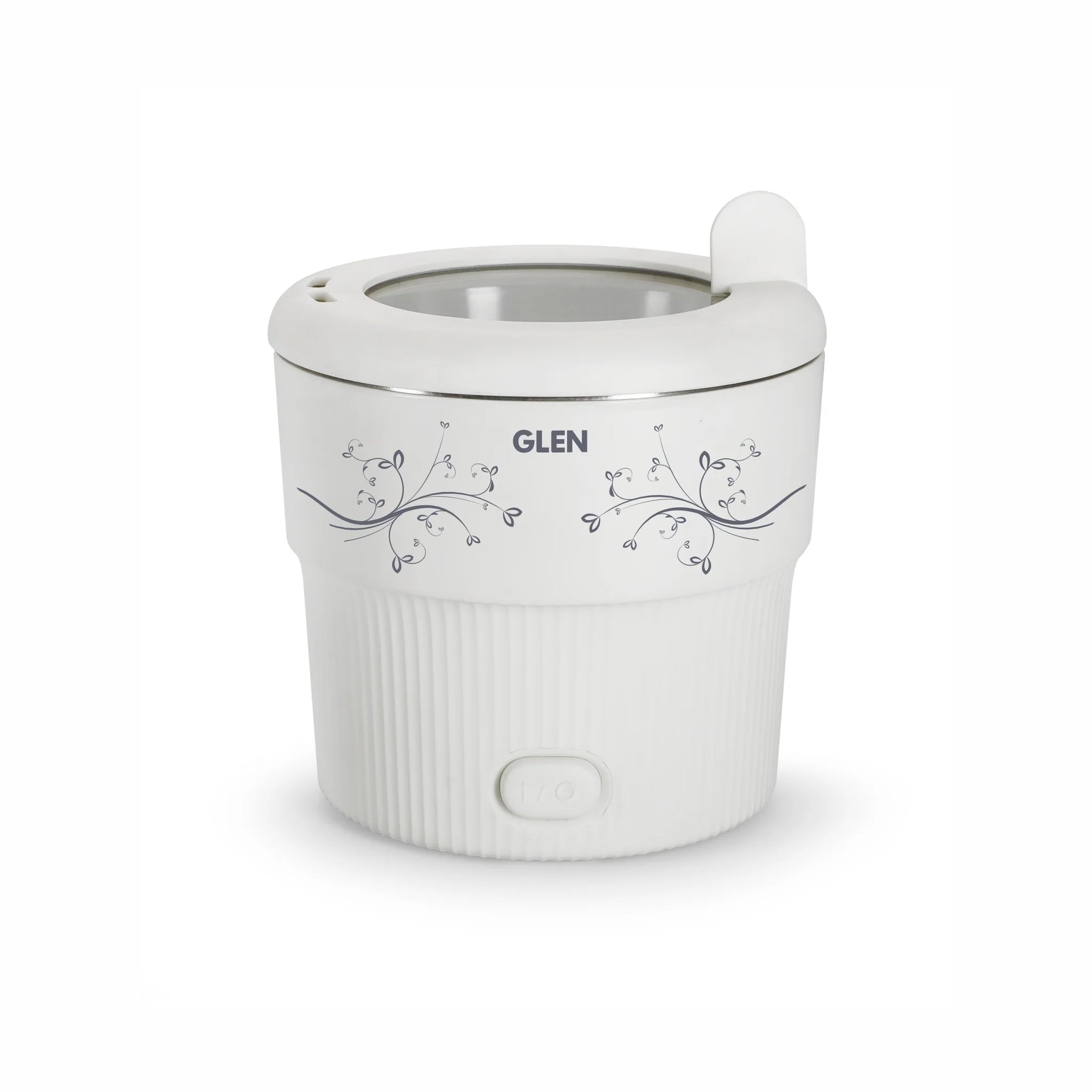 Glen Electric Mini Cooker, 0.8 Litre Steam, Cook & Boil 500W- White (3054) - Mahajan Electronics Online