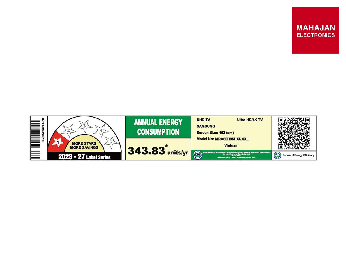 Samsung 65R95H 65-inch Micro RGB 4K Ultra HD Smart TV 2026 Model – Mahajan Electronics Online.