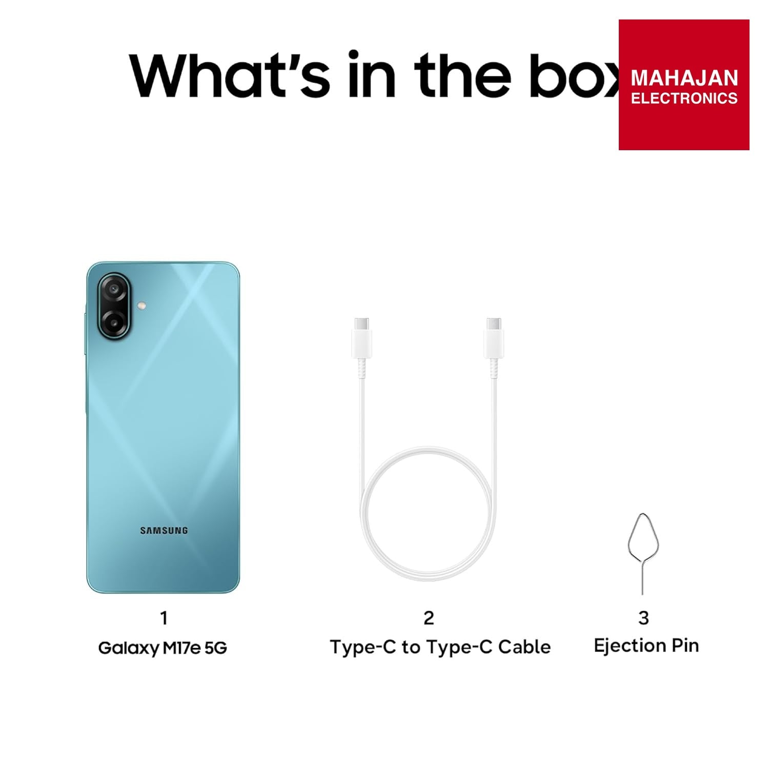 Samsung Galaxy M17e Blitz Blue image 11 with Mahajan Electronics logo