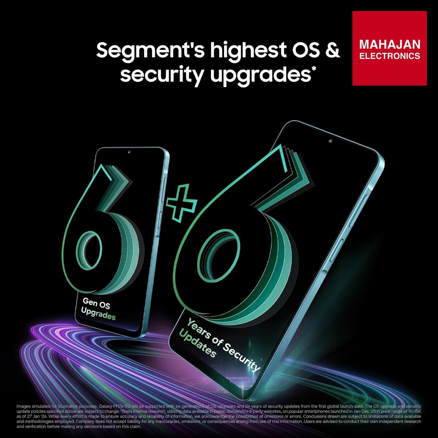Samsung Galaxy M17e Blitz Blue image 6 with Mahajan Electronics logo
