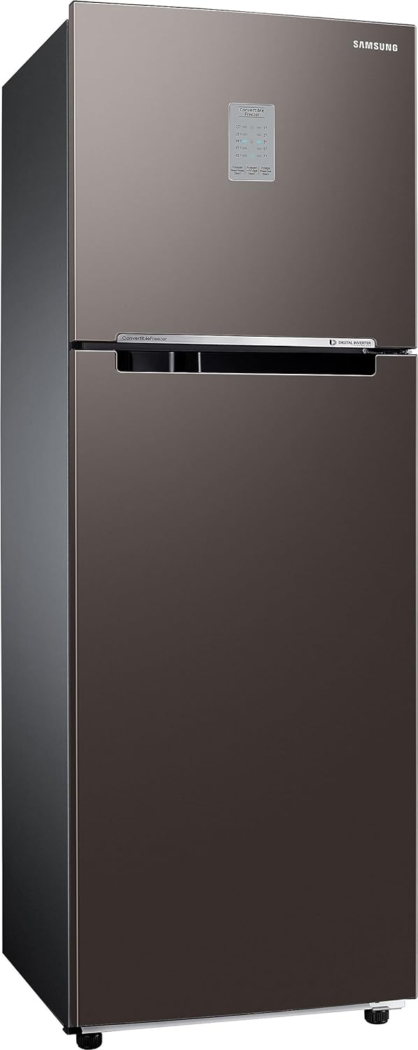 Samsung 256 L, 2 Star, Bespoke Convertible, RT30CB732C2/HL Digital Inverter with Display, Frost Free Double Door Refrigerator  Cotta Steel Charcoal