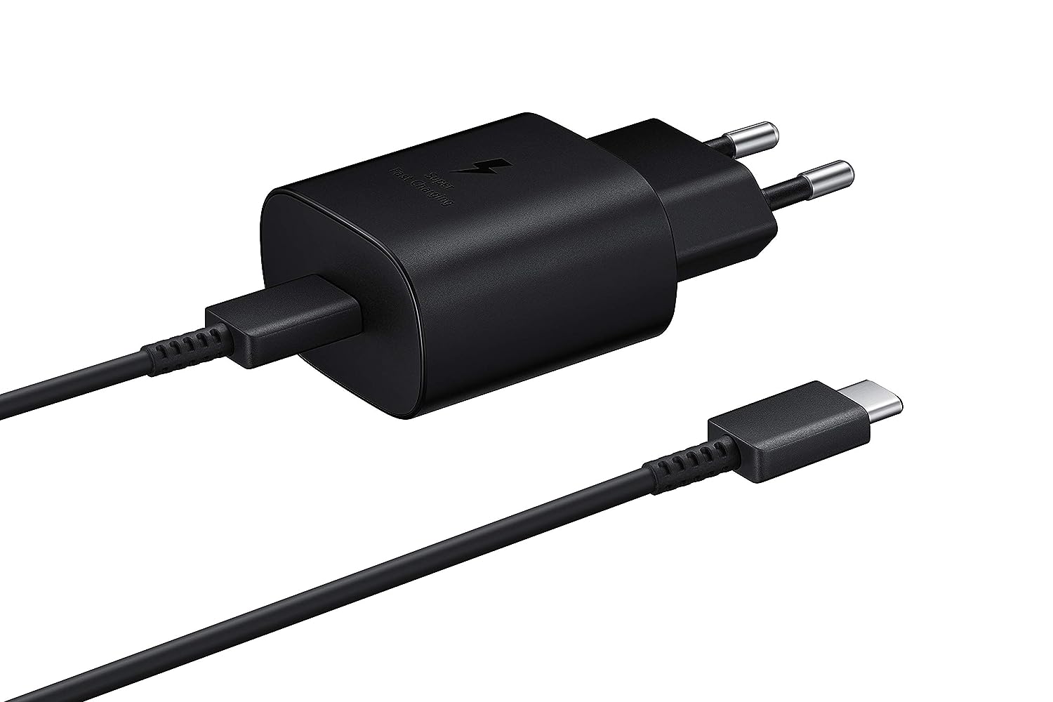 Samsung Original 25W Travel Adapter + USB C to C Cable for All Type C Phones Samsung, Black - Mahajan Electronics Online
