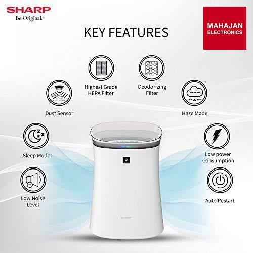 Sharp FP-F40E-W Air Purifier with Plasmacluster Technology & True HEPA Filter | Dual Purification for Homes & Offices | Mahajan Electronics Delhi NCR Sharp