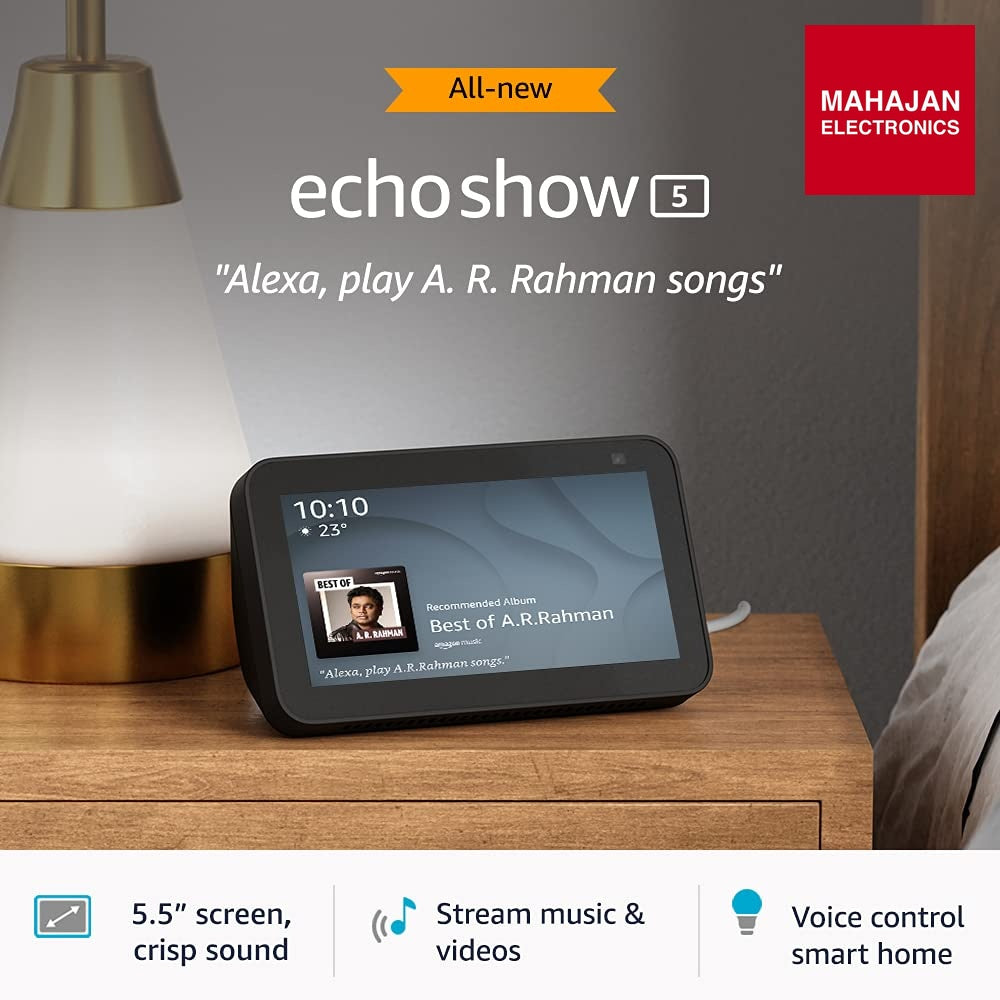 All new Echo Show 5 (2nd Gen) - Smart speaker with 5.5" screen, crisp sound and Alexa (Black) Amazon