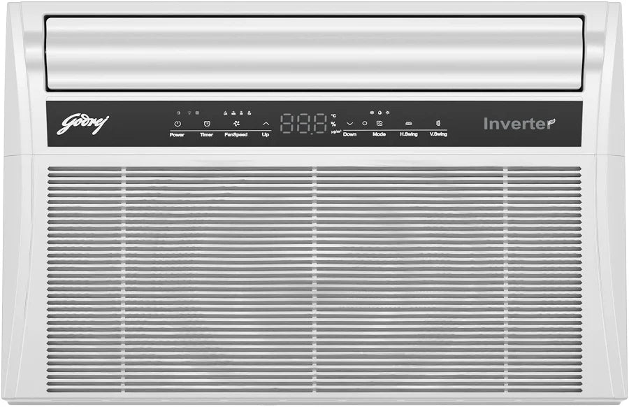 Godrej WIC 18T5TS WA4 1.5 Ton 5 Star, Turbo Mode, Smart Diagnosis, Pure Air Filter, Anti-Freeze Thermostat, Anti Corrosive Blue Fin Coating, Inverter Window AC (Copper, AC 1.5T , White)  mahajan electronics online