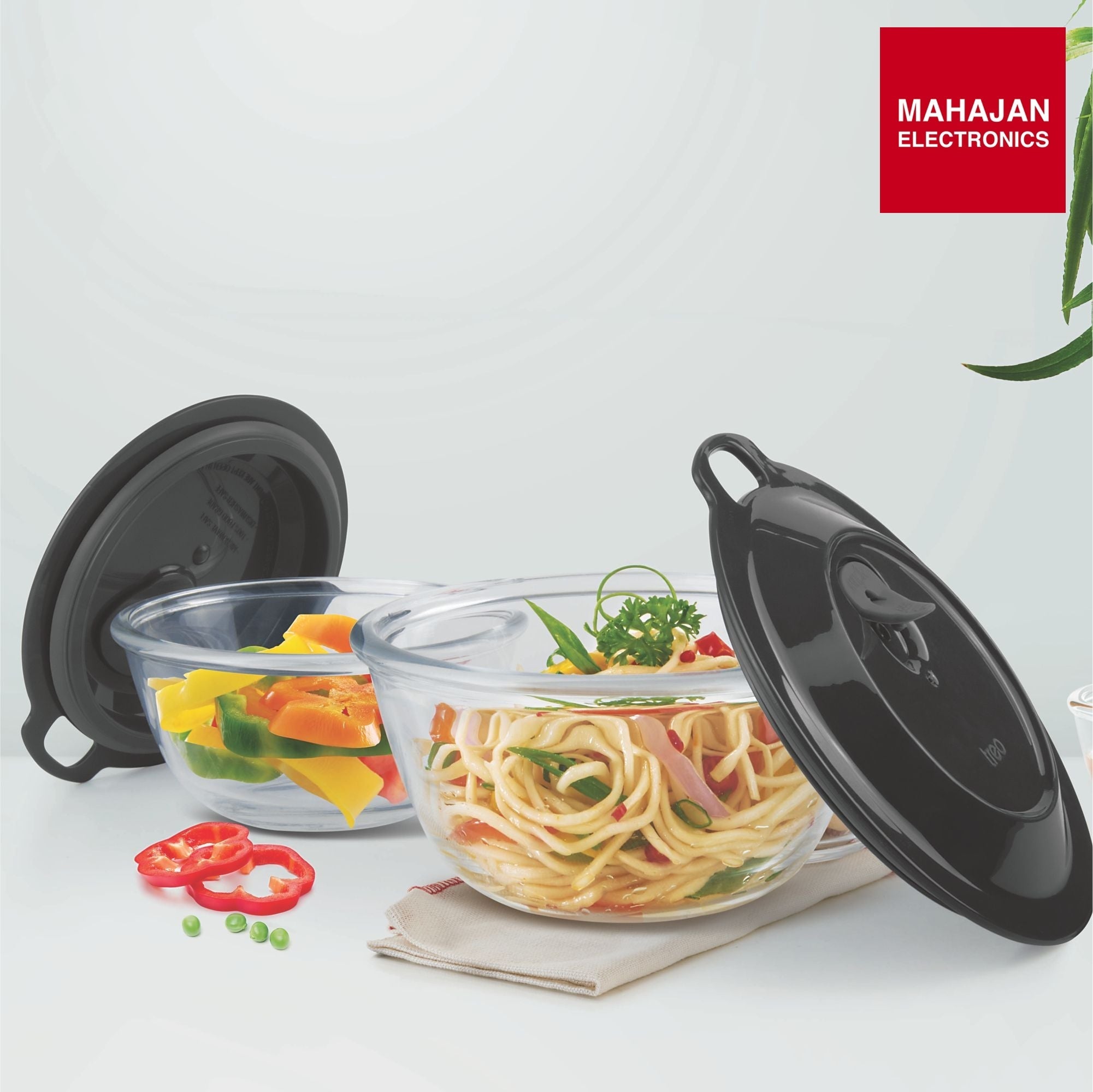 TREO Toughened Glass Mixing Bowl with Eazy Lid Treo