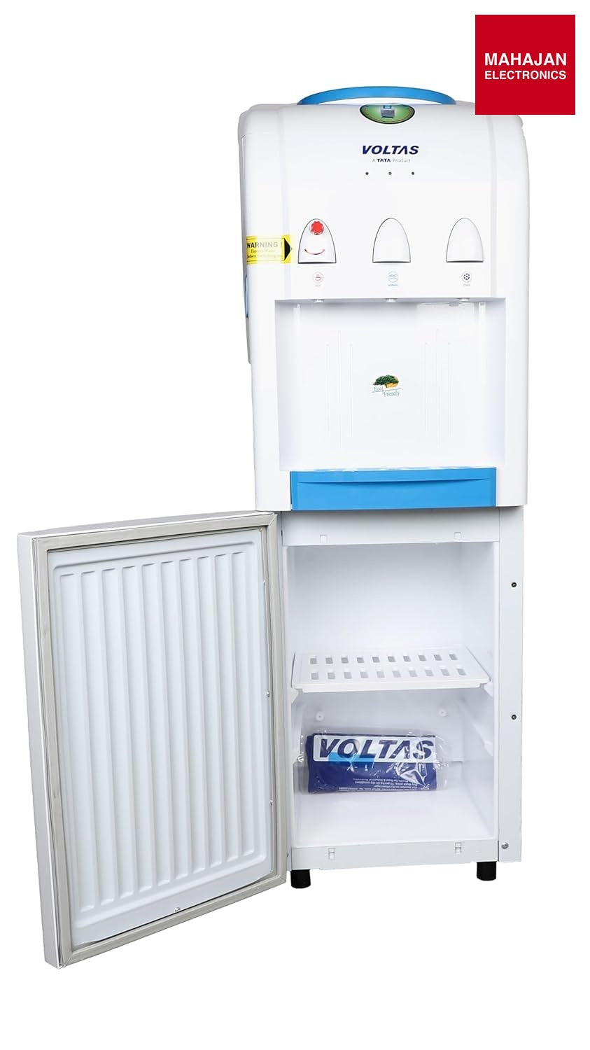 Voltas Mini Magic Pure-F Floor Mounted Water Dispenser | 500W | Hot, Normal, Cold Water | 20L Storage Cabinet | No Cooling Cabinet Voltas