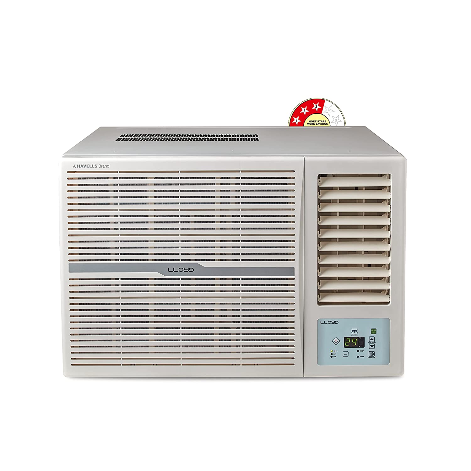 Lloyd 1.0 Ton 2 Star Fixed Speed Window AC (Copper, White with Silver Deco Strip, GLW12C2YWSEW)