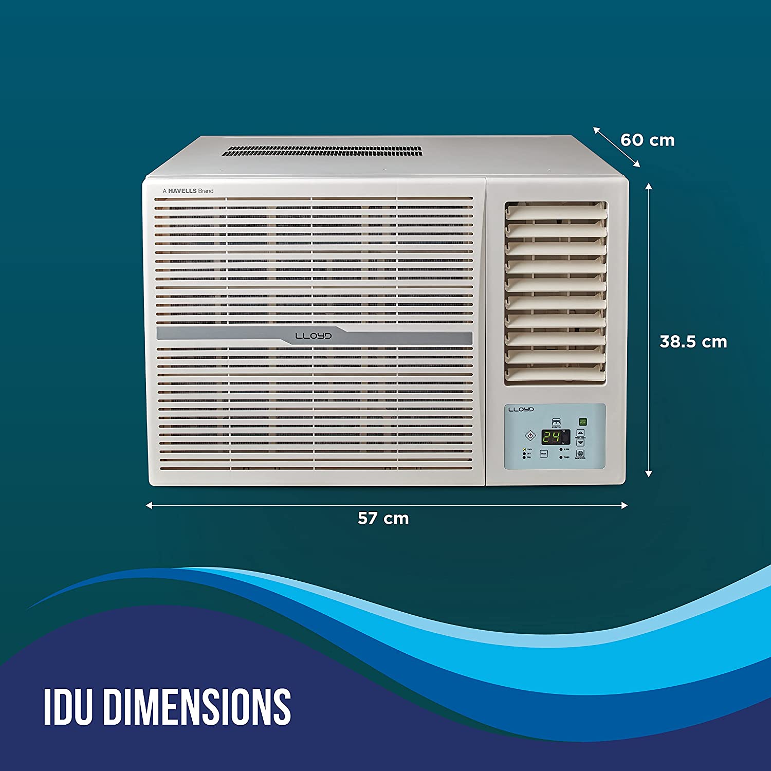 Lloyd 1.0 Ton 2 Star Fixed Speed Window AC (Copper, White with Silver Deco Strip, GLW12C2YWSEW)