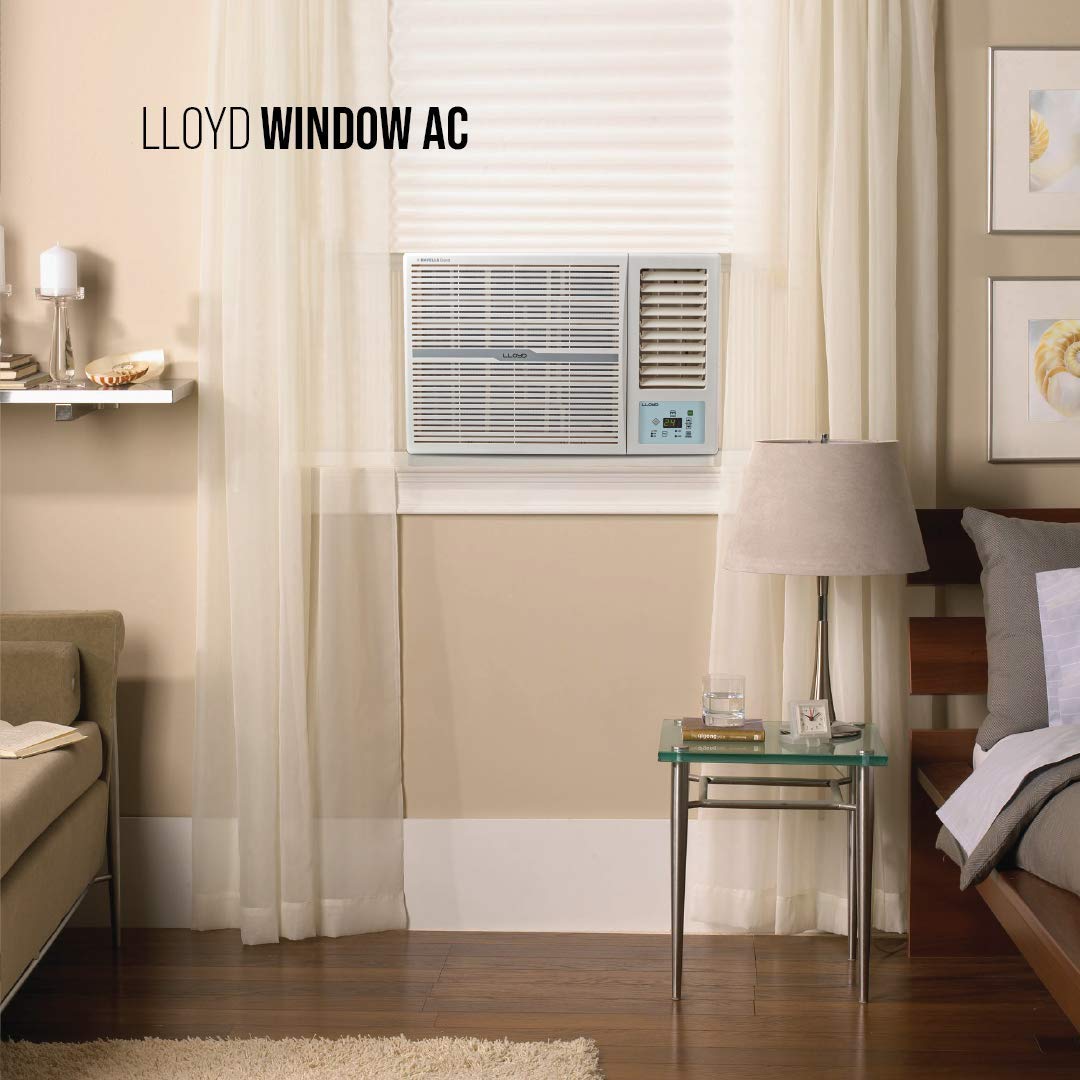Lloyd 1.0 Ton 2 Star Fixed Speed Window AC (Copper, 2023 Model, White with Silver Deco Strip, GLW12C2YWSEW)