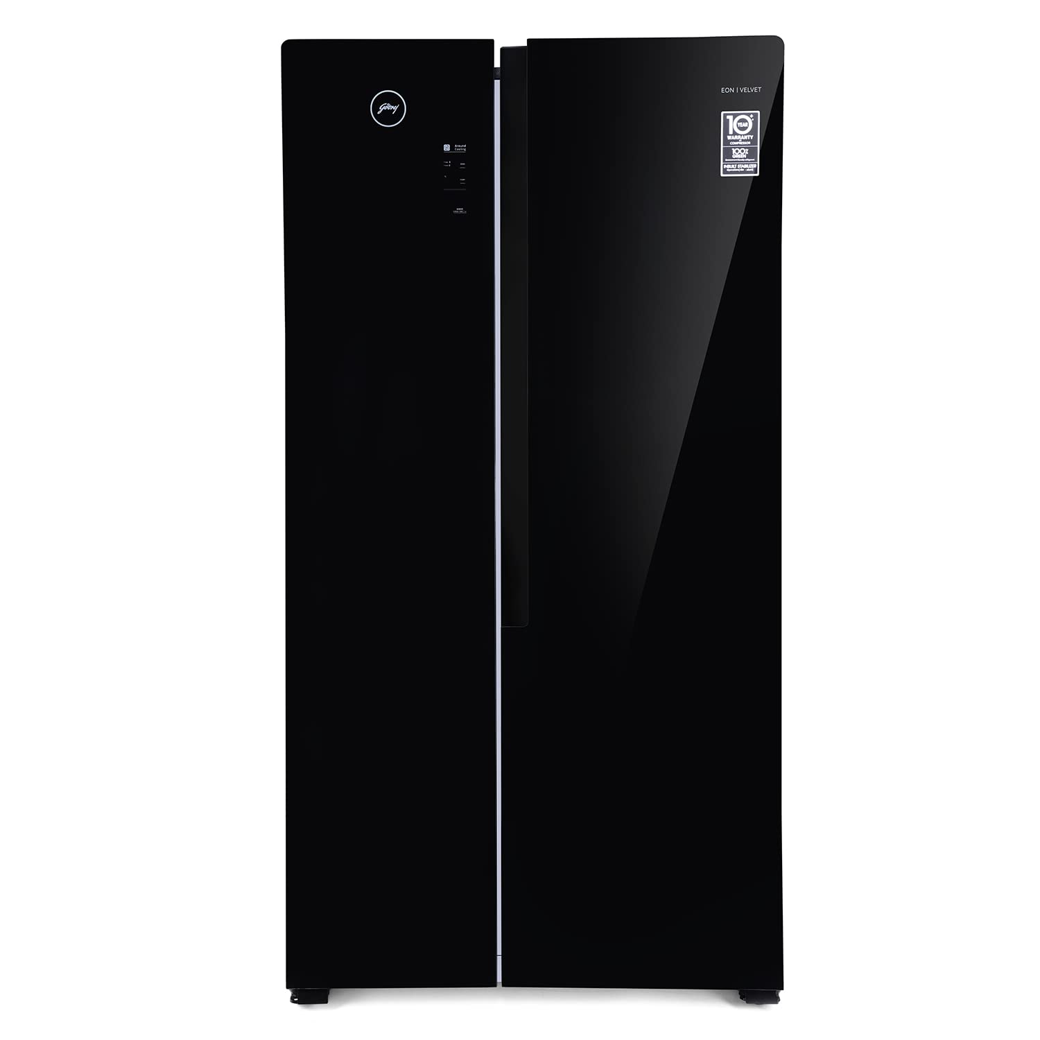 Godrej RS EONVELVET 579 RFD GL BK 564 L Frost Free Side-By-Side Refrigerator Glass Black Door - Mahajan Electronics Online