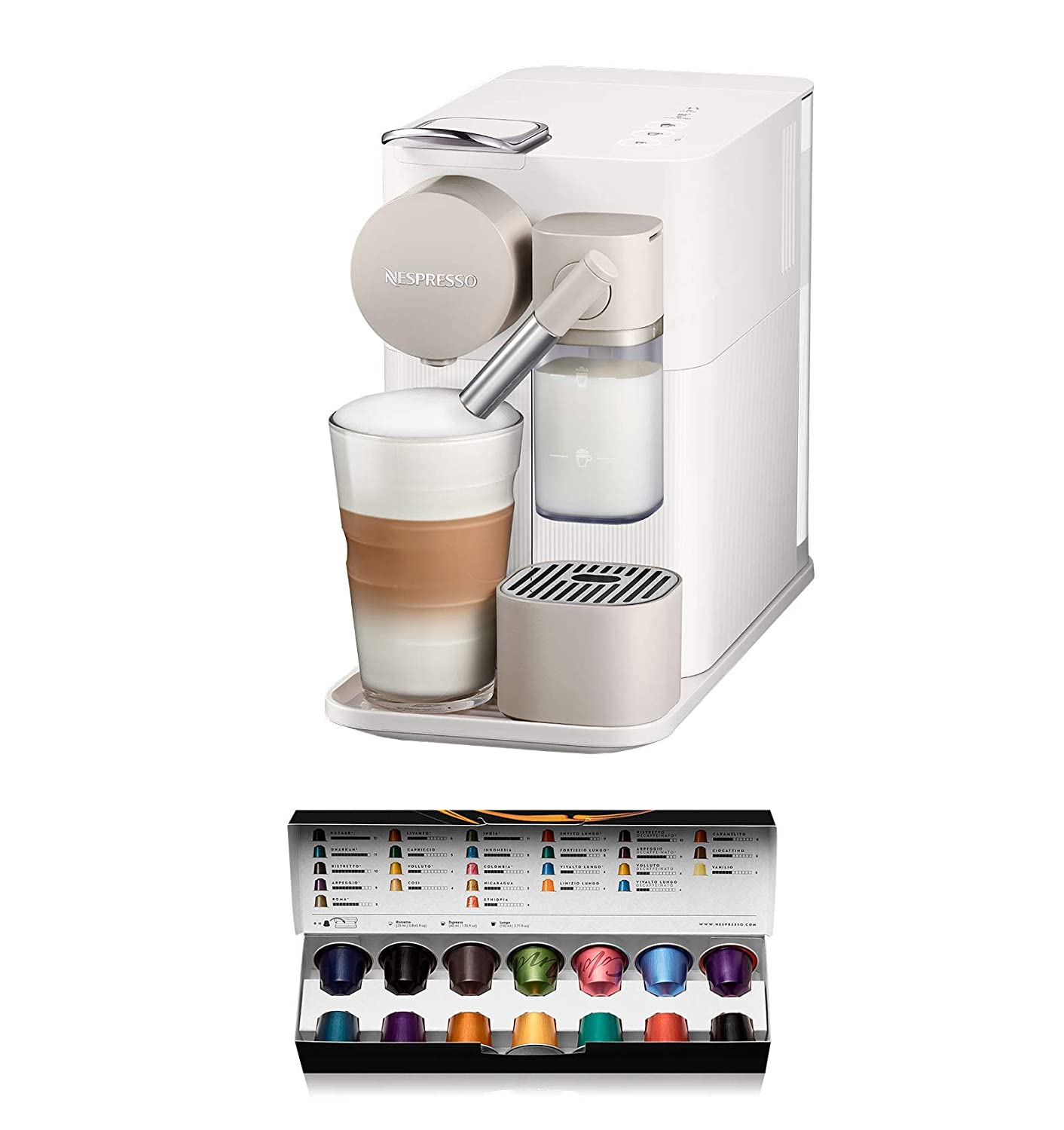 Nespresso Latissima 1400W One EN510.W Single Serve Coffee Machine (White, 1L)