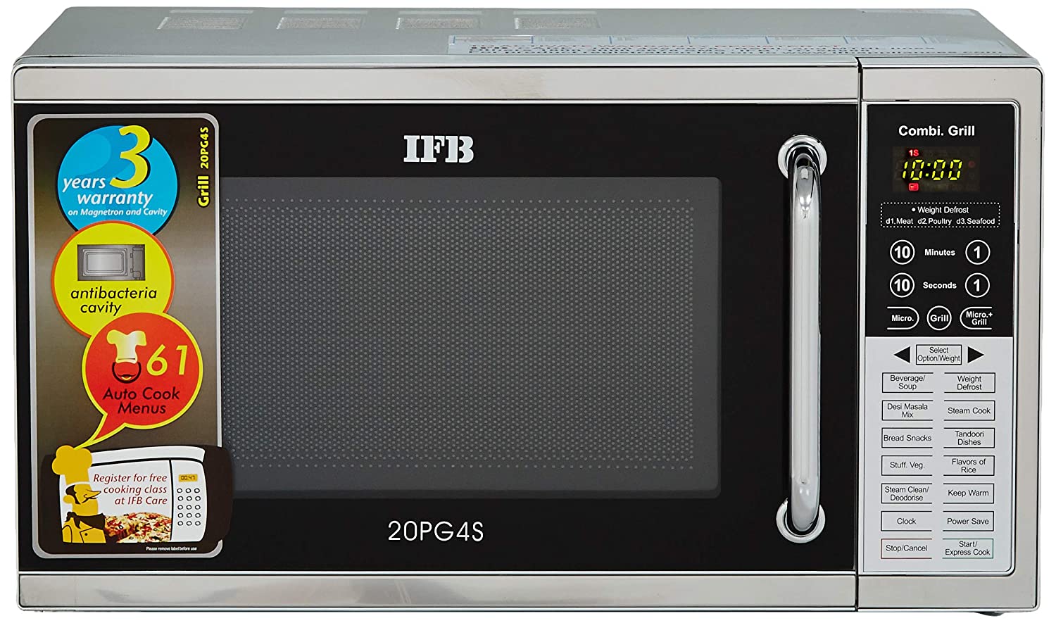 IFB 20 L Grill Microwave Oven (20PG4S, Black/ Silver) - Mahajan Electronics Online