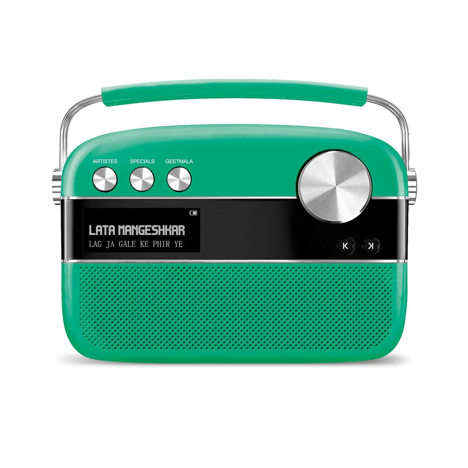 Saregama Carvaan Premium (Pop Colour Range) Hindi - Portable Music Player with 5000 Preloaded Songs, FM/BT/AUX (Forest Green) - Mahajan Electronics Online