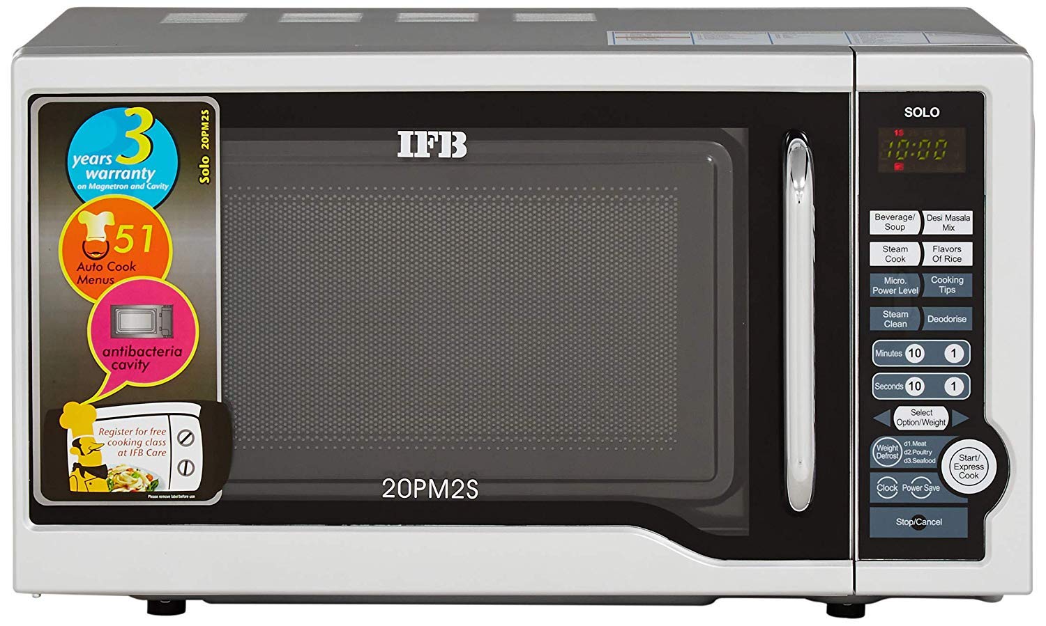 IFB Solo 20PM2S 20 Liters 1200 Watts Microwave Oven (Silver) - Mahajan Electronics Online