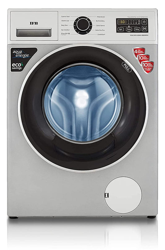 IFB EVA ZXS, SILVER 6 Kg 5 Star Fully-Automatic Front Loading Washing Machine - Mahajan Electronics Online