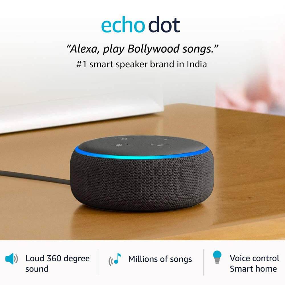 Amazon Echo Dot 3rd Gen with Alexa (Black) - Mahajan Electronics Online