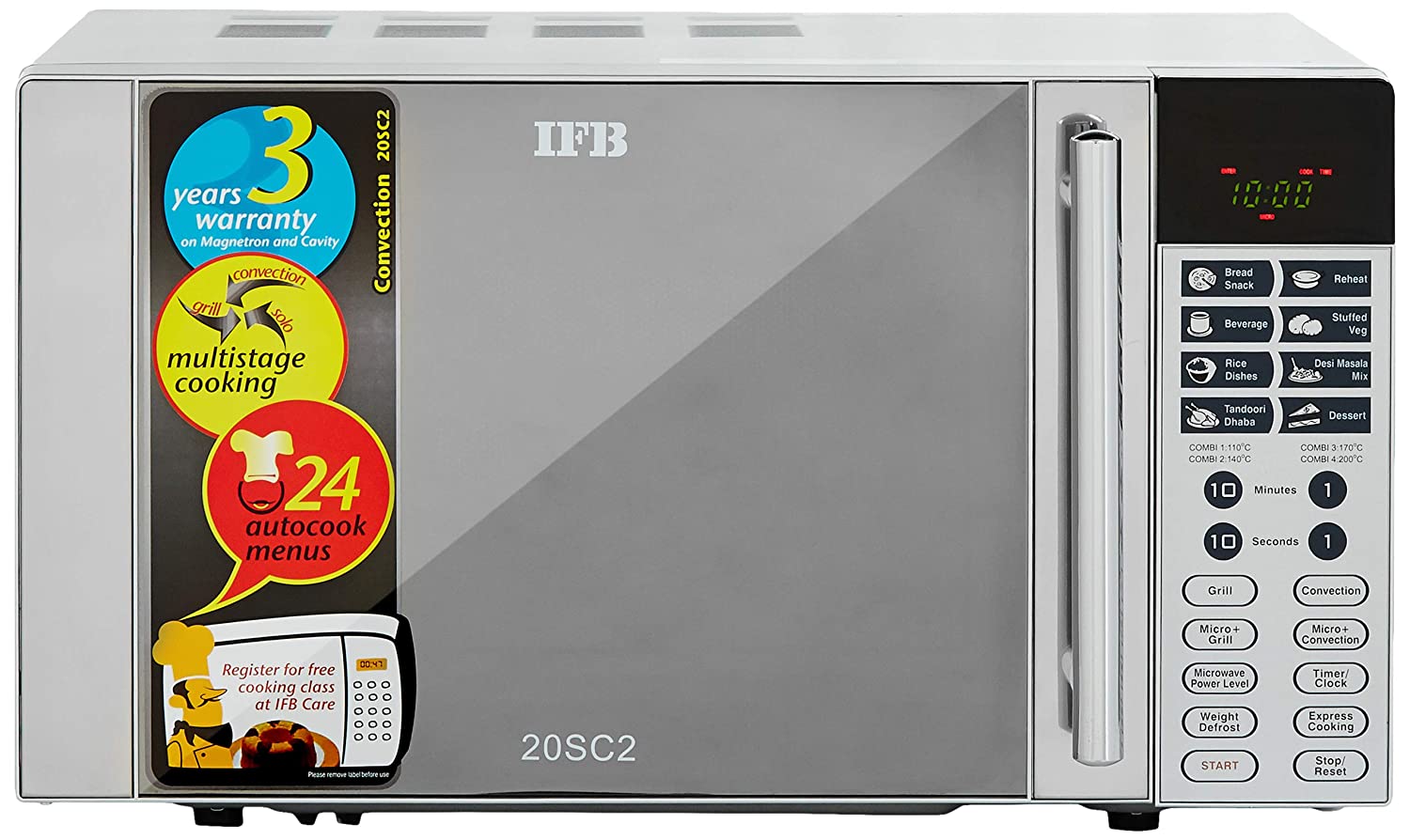 IFB 20 L Convection Microwave Oven (20SC2, Metallic Silver) - Mahajan Electronics Online