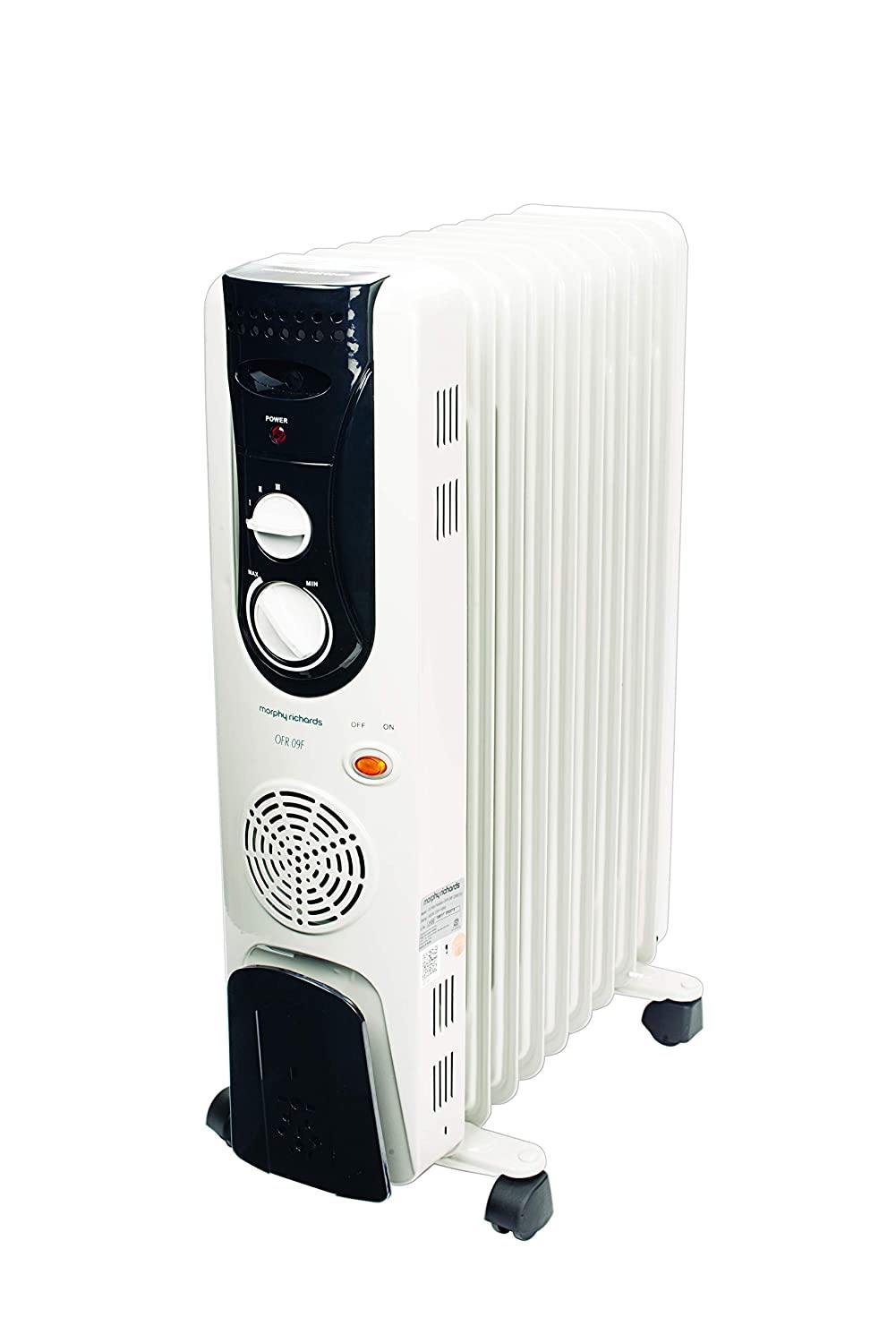 Morphy Richards OFR 9 9-Fin 2400 Watts Oil Filled with Fan Radiator Room Heater (Ivory) - Mahajan Electronics Online