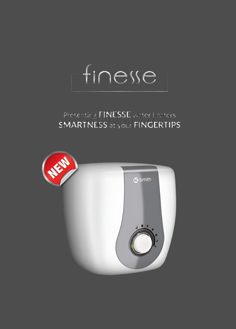 A.O. Smith Finesse Water Heater 10 litre (White) - Mahajan Electronics Online