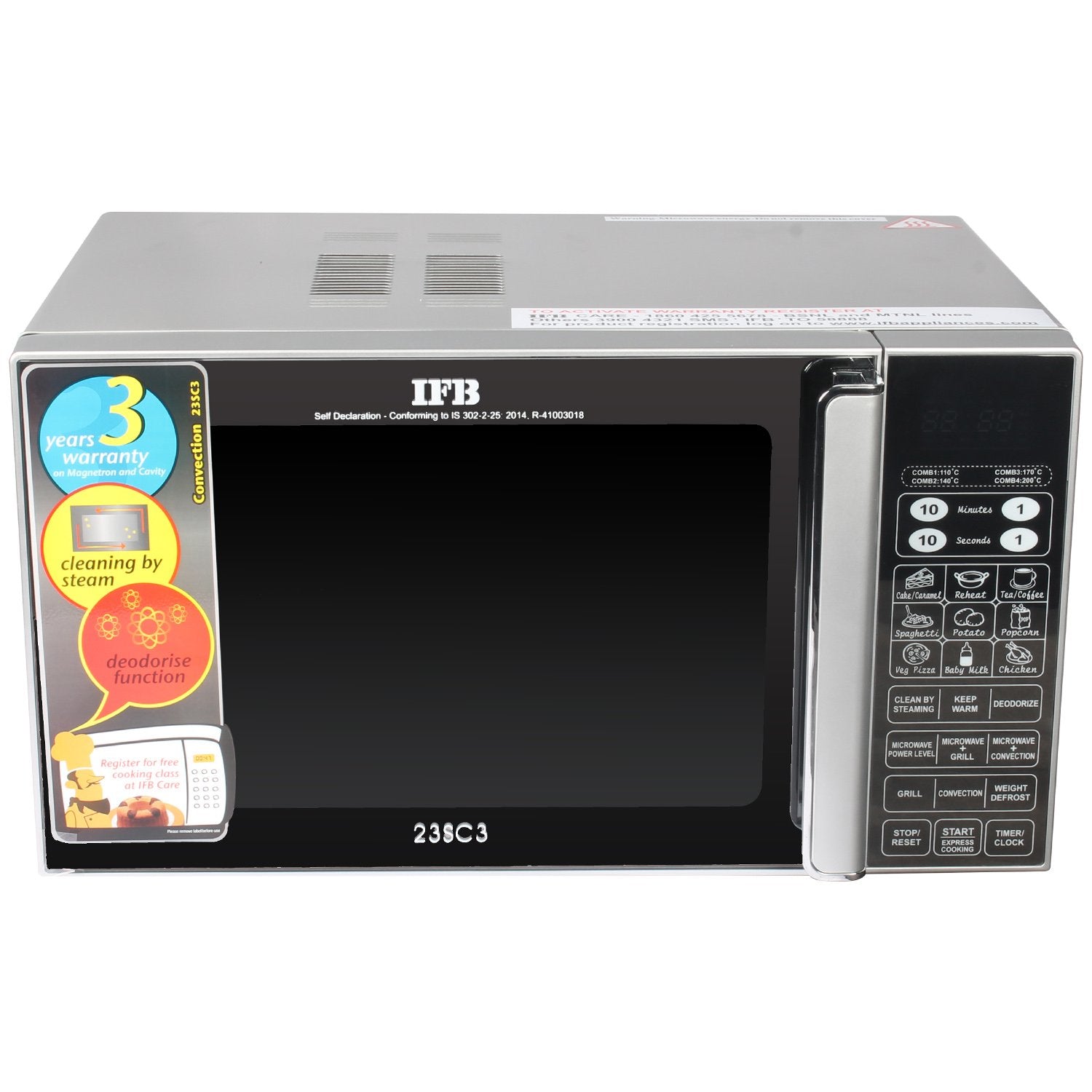 IFB 23 L Convection Microwave Oven (IFB 23SC3, Metallic Silver) - Mahajan Electronics Online