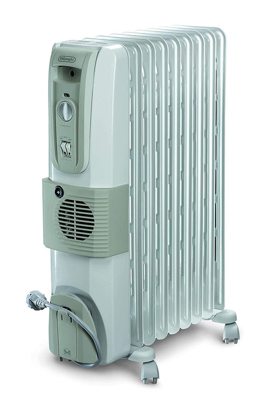 DeLonghi 12 Fins Oil Filled Radiator with Fan KH771230  Brand From Italy - Mahajan Electronics Online