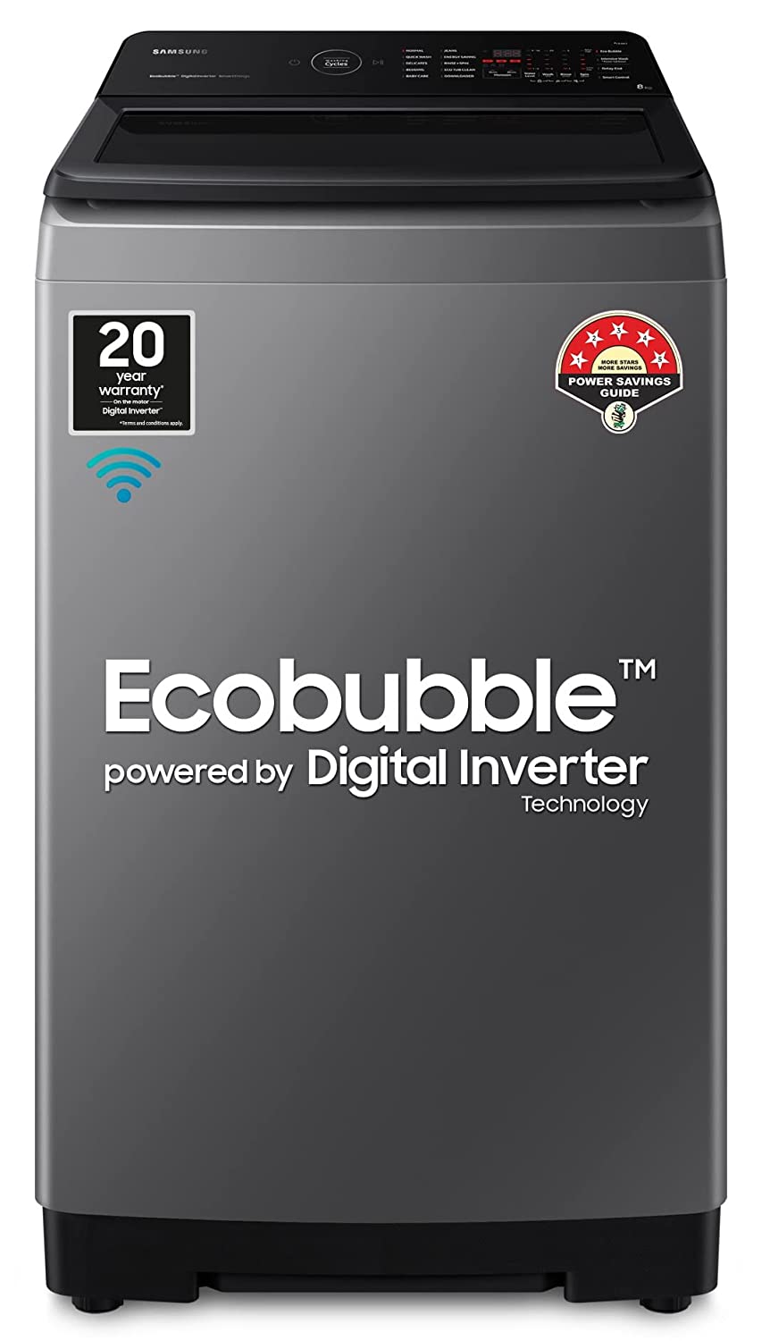 Samsung 8 Kg Ecobubble Wi-Fi Inverter Fully Automatic Top Load Washing Machine WA80BG4542BDTL - Mahajan Electronics Online