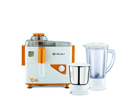 Bajaj Neo JX 4 450-Watt Juicer Mixer Grinder with 2 Jars (White/Orange) - Mahajan Electronics Online