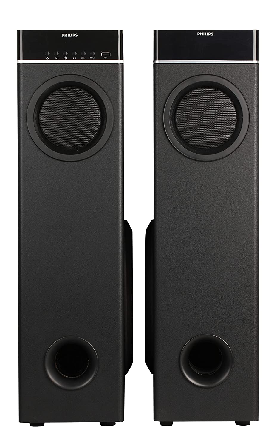 Philips Audio SPA9070/94 70 W Tower Speaker with Optical Input and Mic, Black