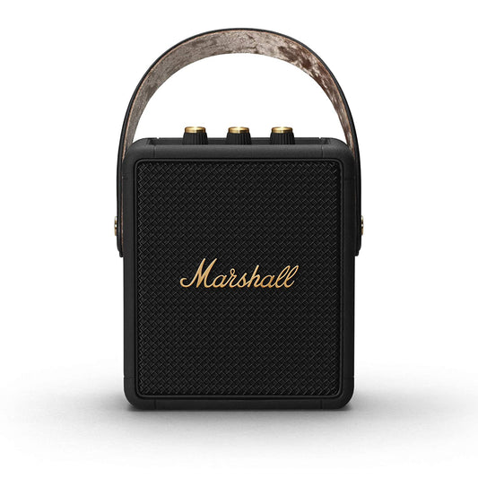 Marshall Stockwell ll Bluetooth Portable Speaker (Black and Brass) - Mahajan Electronics Online