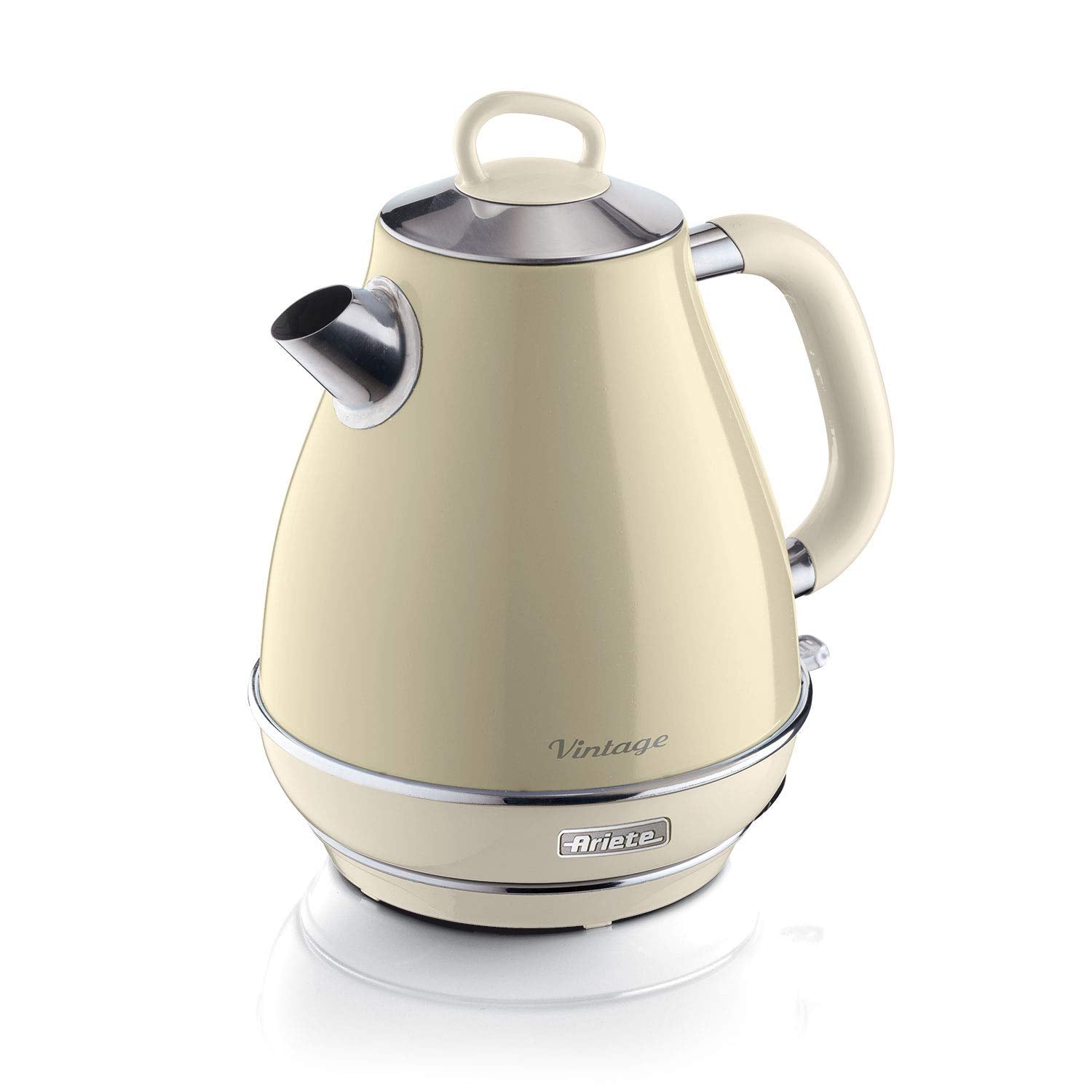 Ariete 2869 Vintage Electric Kettle, Stainless Steel, 1.7 L, Auto Switch Off, 2000 W, for Water, Tea and Herbal Teas, Pastel Beige - Mahajan Electronics Online