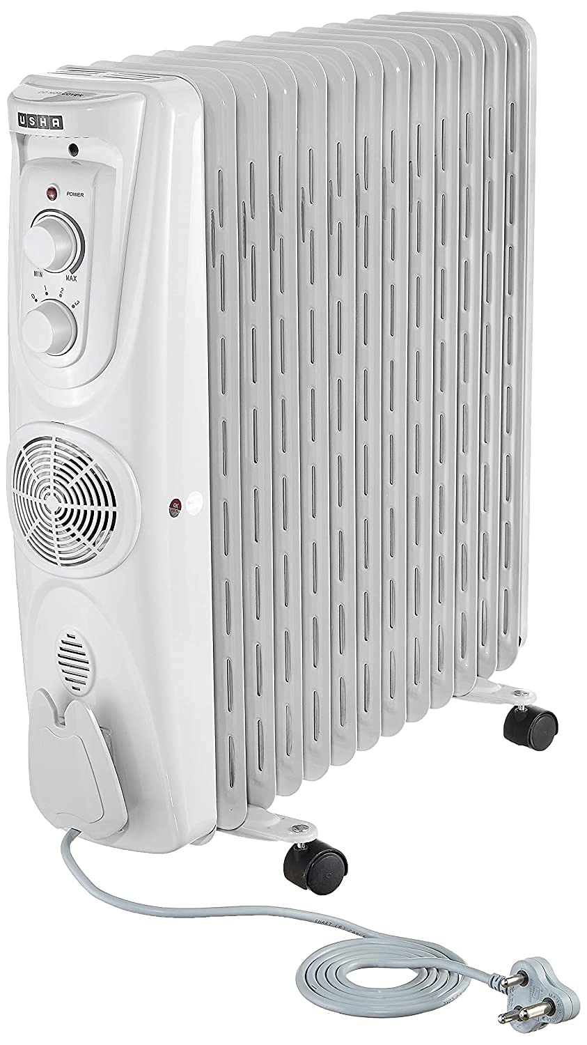 Usha OFR 3811 F Oil Room Heater With Fan - Mahajan Electronics Online