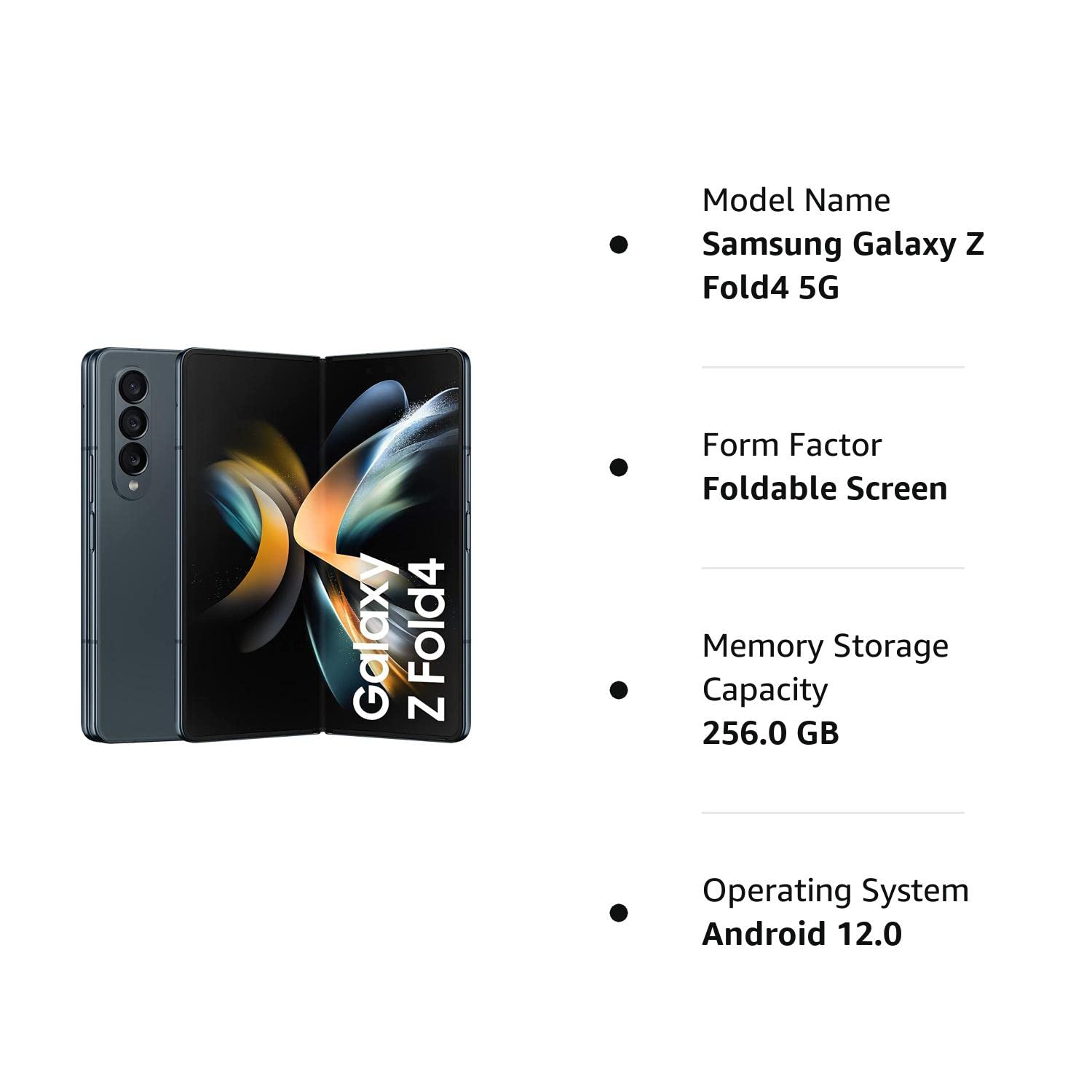 Samsung Galaxy Z Fold4 5G (Graygreen, 12GB RAM, 512GB Storage) FREE 25W Travel Adaptor (Worth 1699/-)