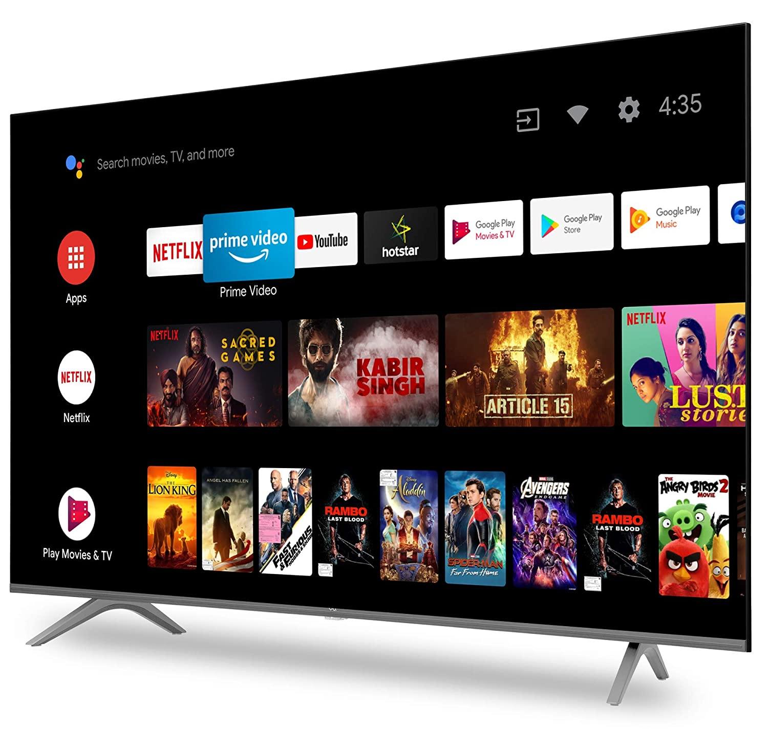 Vu 126 cm (50 inches) 4K Ultra HD Smart Android LED TV | With 5-Hotkeys 50UT (Black) (2020 Model ) 3 years warranty - Mahajan Electronics Online